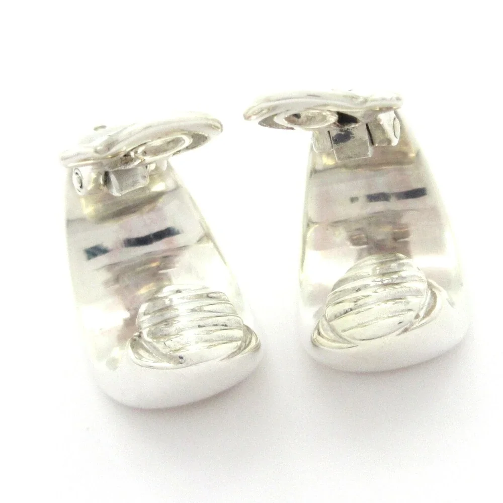 Hermès Selle Clip On Earrings Silver Gold